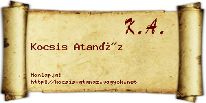 Kocsis Atanáz névjegykártya